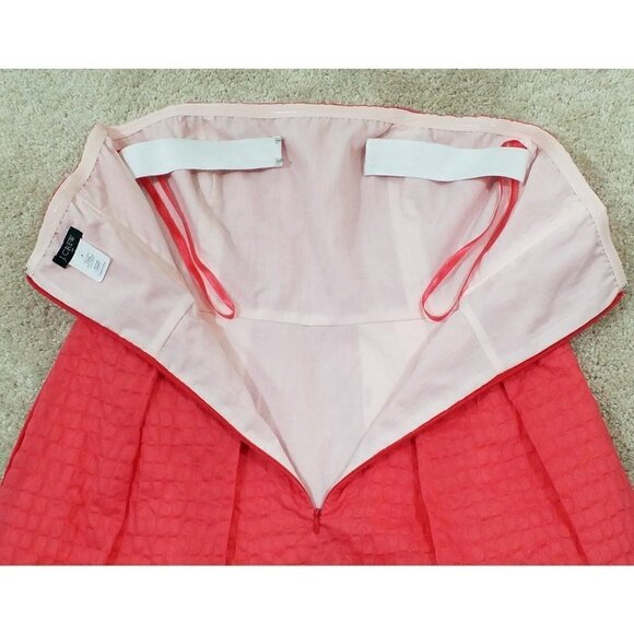 J.CREW~Women's Size 6~Orange Textured Strapless Cotton Party Fully Lined Dress. - Picture 10 of 12